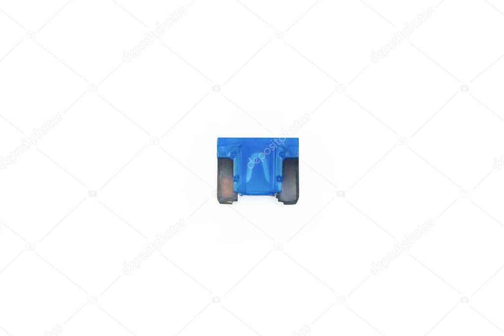Car fuse on white background micro size use for protection in electric system of car