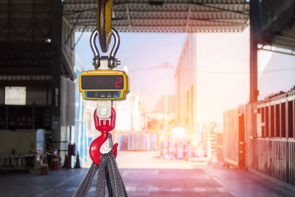 Les Balances Numériques Industrielles Utilisent Contrôle Poids Dans Usine Grue — Photo