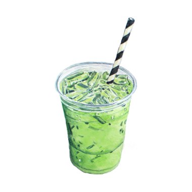 Plastik camlı suluboya buzlu kiraz çayı.