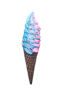 Gökkuşağı Yumuşak Dondurma suluboya sunar