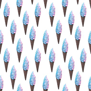 Rainbow Soft dondurmalı suluboya, Unicorn Dondurması, Kusursuz Arka plan