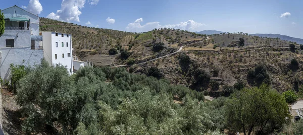 Panorámica Del Mirador Albondon Con Casas Blancas Monte Árboles —  Fotos de Stock