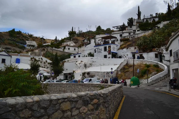 Sacromonte Neighbourte Granada Španělsko Října 2015 Jeskyně Okolí Sacromonte Zamračený — Stock fotografie