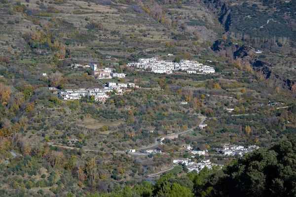 Vista Panorámica Mecina Mecinilla Fondales Taha Alpujarra Otoño —  Fotos de Stock