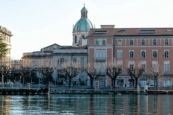 Como Itália Janeiro 2015 Arquitetura Cidade Como Sobre Lago Como — Fotografia de Stock