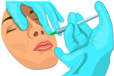 subcutaneous injections to  beauty face clipart