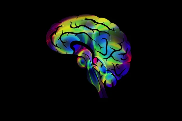 La imagen creativa del cerebro. icono de color . — Vector de stock