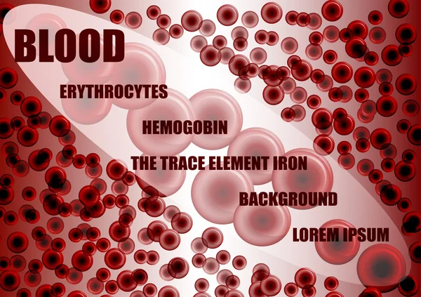 Blod, röda blodkroppar — Stock vektor