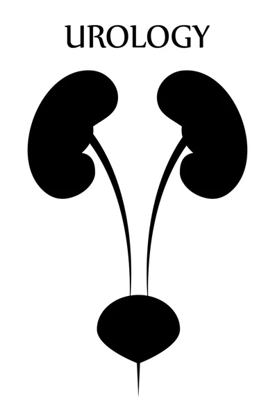Silueta emblema de urología — Vector de stock