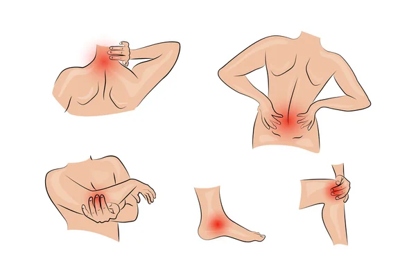 Traumatologie en pijn — Stockvector