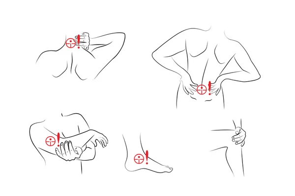 Traumatología y dolor — Vector de stock