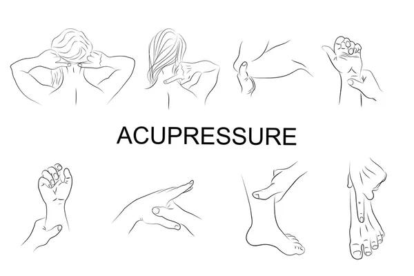 Точечный массаж Части тела . — стоковый вектор
