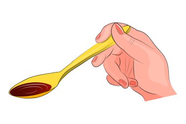 şurubu ile elinde kaşık