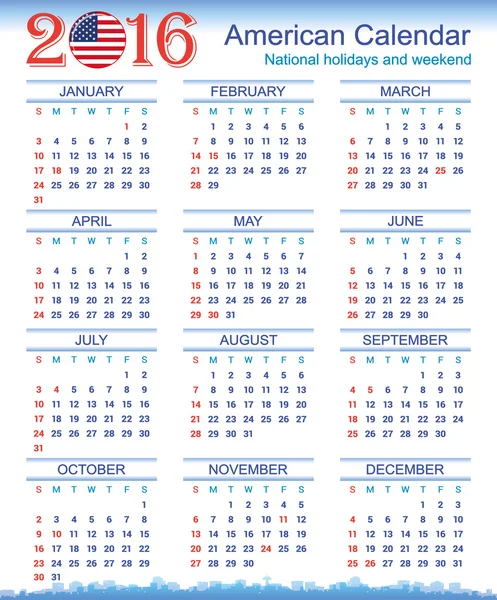 2016 Amerikan takvim