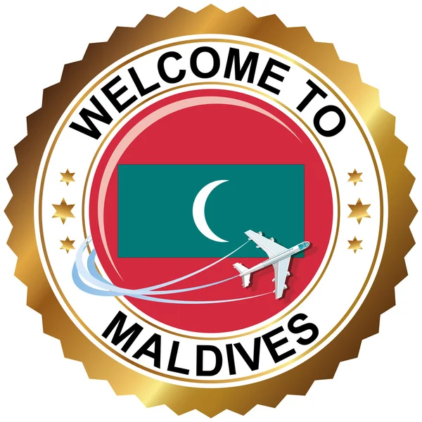 Maldivler için hoş geldiniz Stok Illüstrasyon