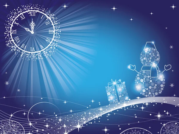 Yeni yıl arka plan ile masa saati