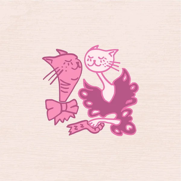 Wektorowa Ilustracja Kotów Zakochanych Świętych Walentynkach Zdjęcia Kotów Formacie Wektorowym — Wektor stockowy