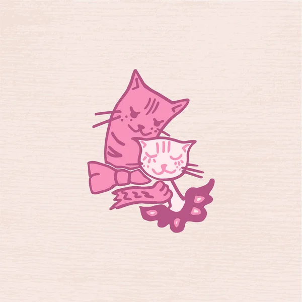 Wektorowa Ilustracja Kotów Zakochanych Świętych Walentynkach Zdjęcia Kotów Formacie Wektorowym — Wektor stockowy