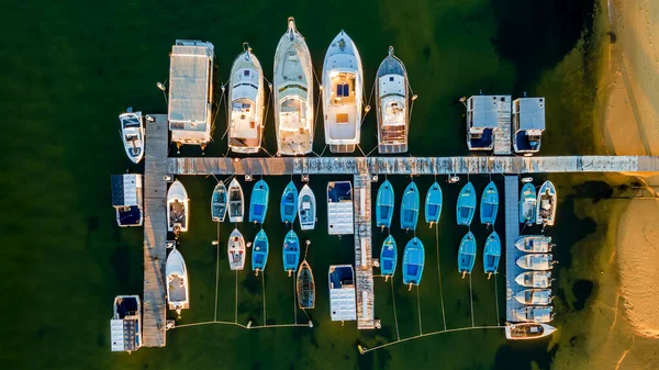 Boat Mooring Drone Photo — Stock Photo, Image