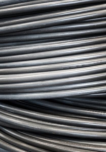 Close up wire coil rod made with metal material