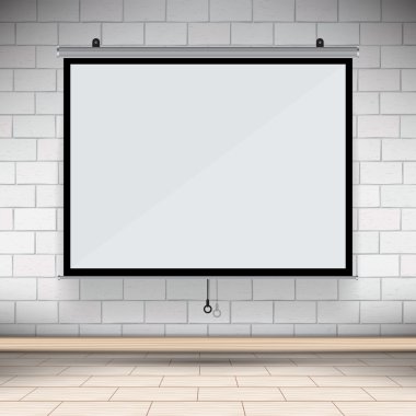 Boş projektör Tuval duvar konferans Oda vektör