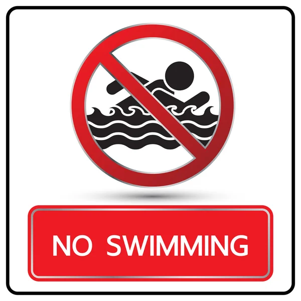 No swimming sign and symbol vector — Stock Vector