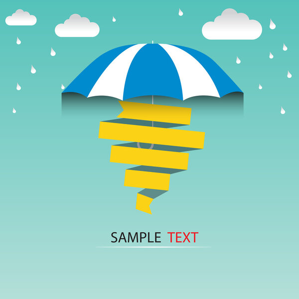 umbrella and rain drops, abstract weather concept vector