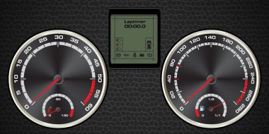 ekran dijital ve dokulu leath ile soyut araba hız göstergesi