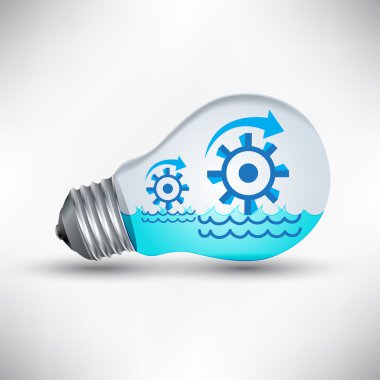 su türbin mekanizması iş fikri, yenilenebilir enerji, illustr için