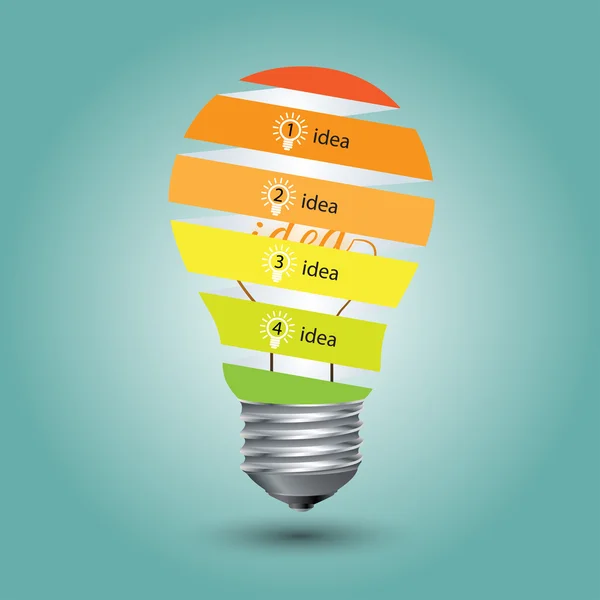 Light bulb ribbon and concept idea, illustration vector — Stock Vector