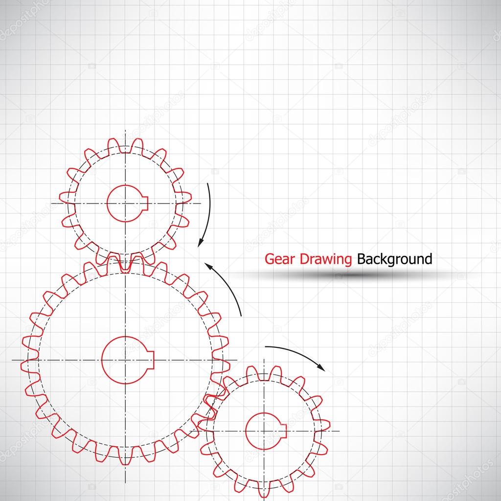 Gear drawing background vector Stock Vector Image by ©IceDesigner #87637532