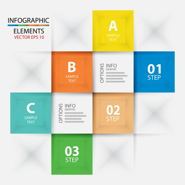 Opcji informacji graficznych, nowoczesne kroku origami styl, transparent placu — Wektor stockowy