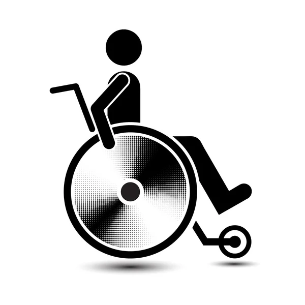 Pessoa com deficiência sinal de alerta, sinal de handicap, fácil de editar vetor — Vetor de Stock