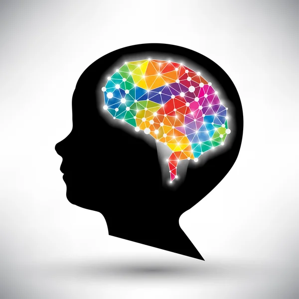 丰富多彩的人类大脑矢量背景的概念 — 图库矢量图片