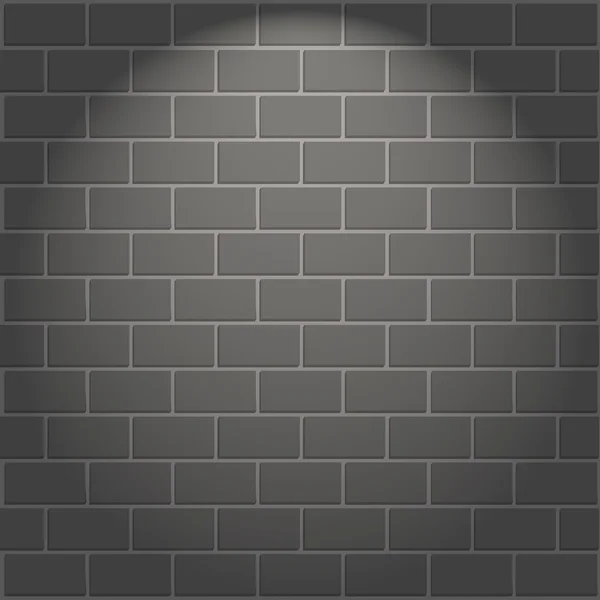 Grijze bakstenen muur en licht vector achtergrond — Stockvector
