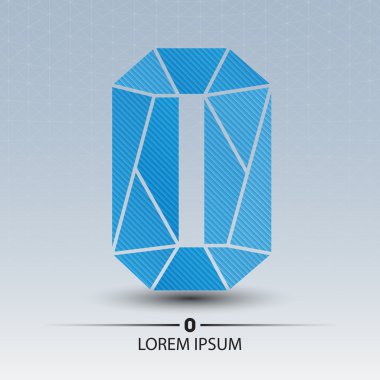 Vektör Poli logo numarası sıfır gölge ile 