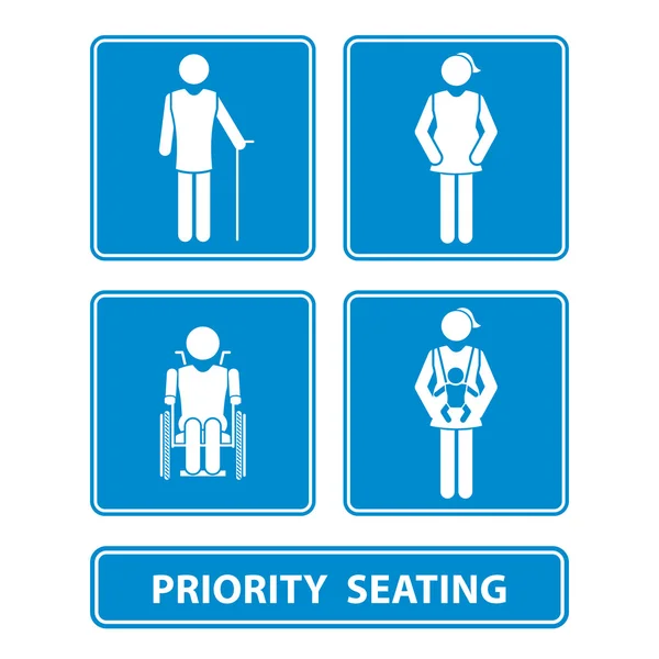 Ilustração de vetor de sinal de assento prioritário — Vetor de Stock