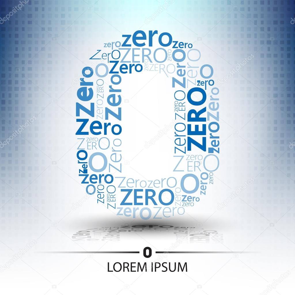 Character sort for number zero logo vector future technology design