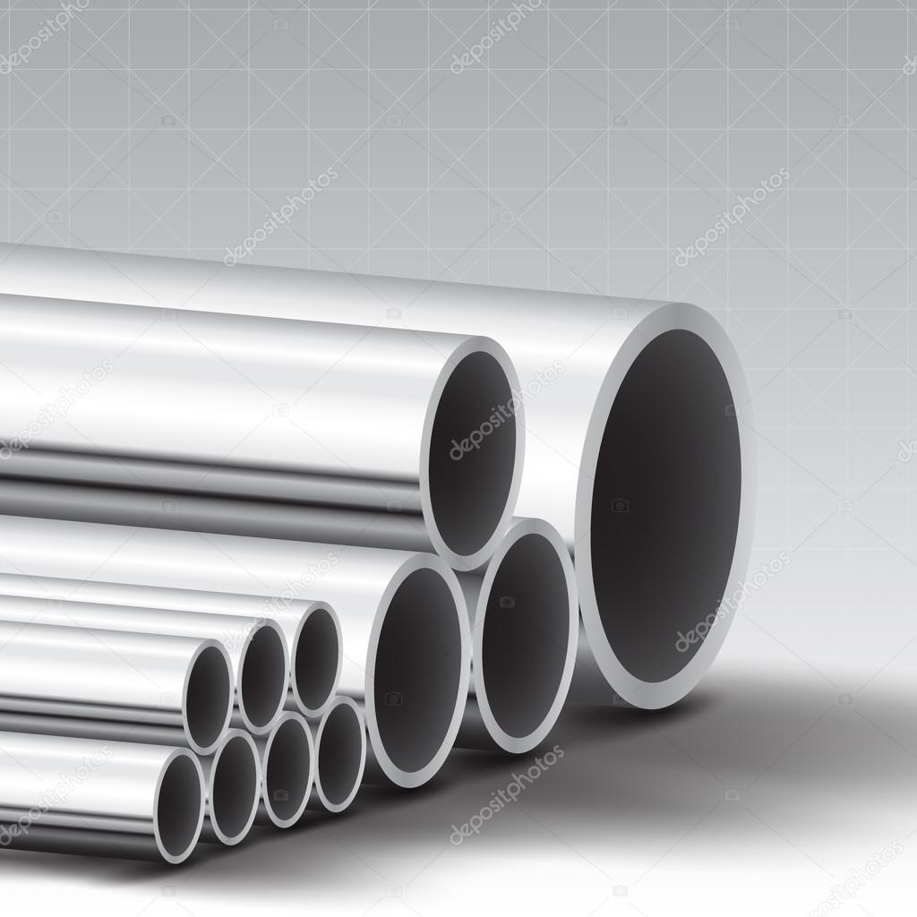 Stainless steel pipe vector background
