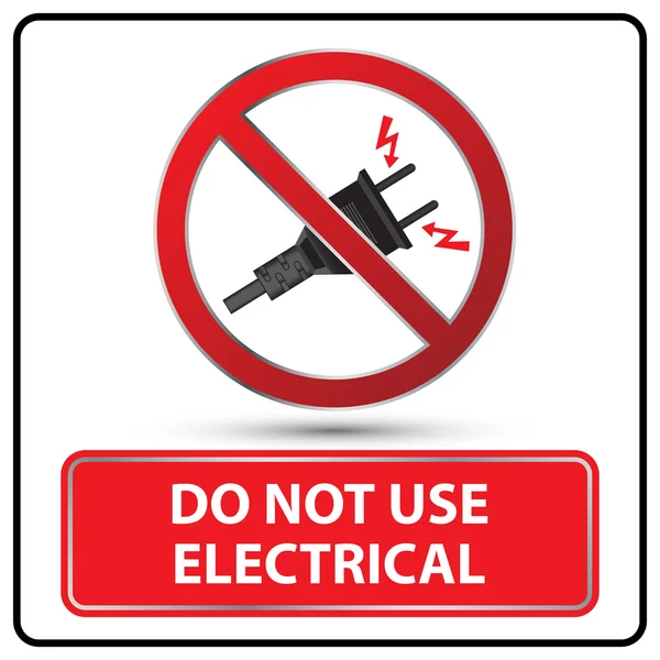 No utilice el signo eléctrico Ilustración vector — Vector de stock