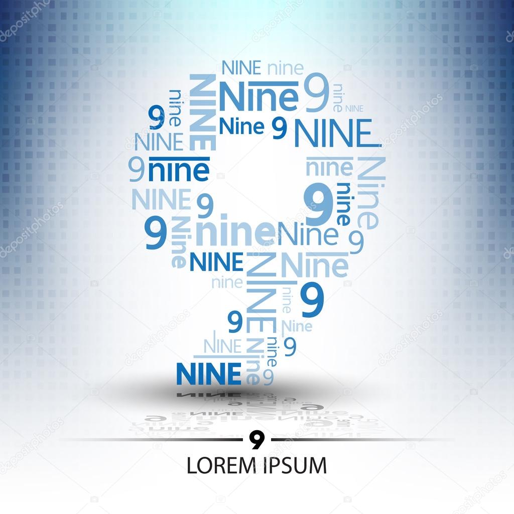 Character sort for number nine logo vector future technology design