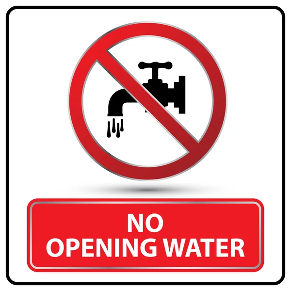 Kein sich öffnendes Wasser Gefahrzeichen Illustration Vektor — Stockvektor