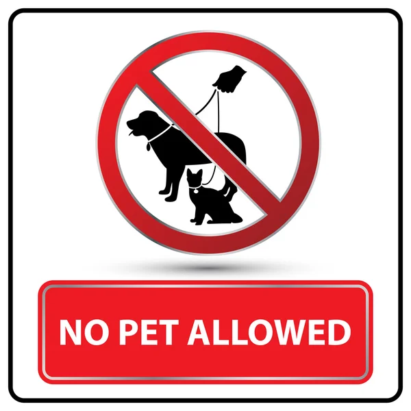 Kein Haustier erlaubt Zeichen Illustration Vektor — Stockvektor