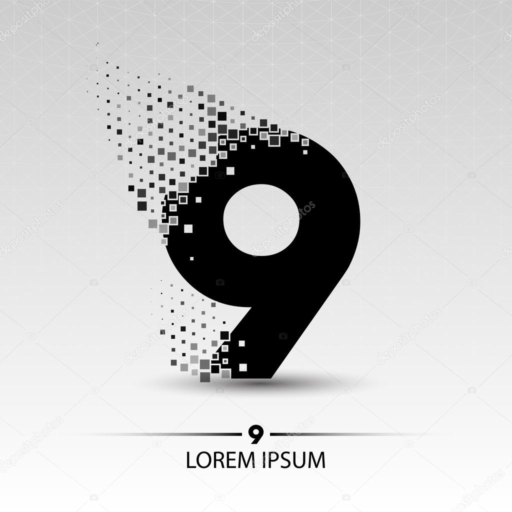 Number nine logo vector design illustration
