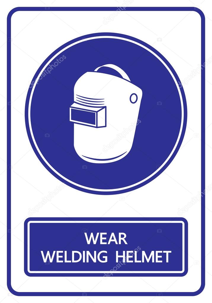 Wear welding helmets sign and symbol vector Stock Vector Image by