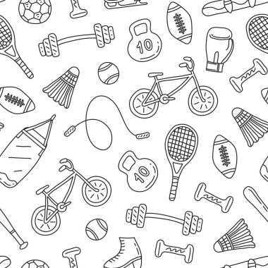 Siyah ve beyaz desenli, karalama çizgili spor eşyaları, ekipmanlar.