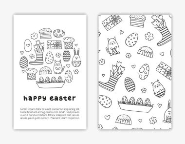 Paskalya simgelerini karalayan şablonlar. Kullanılan kırpma maskesi.