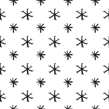 Elle çizilmiş siyah ve beyaz desenli. Mürekkep karpli..