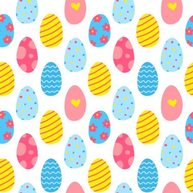 Renkli paskalya yumurtalarıyla kusursuz bir desen..