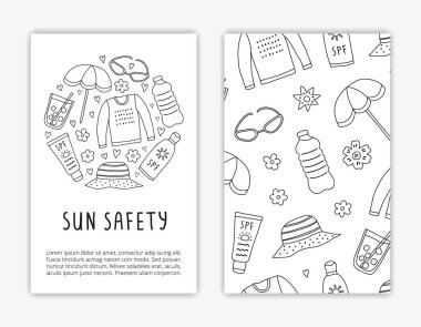 Kart şablonları, ana hatlarıyla güneş güvenlik simgelerini çiziyor. Kullanılan kırpma maskesi.